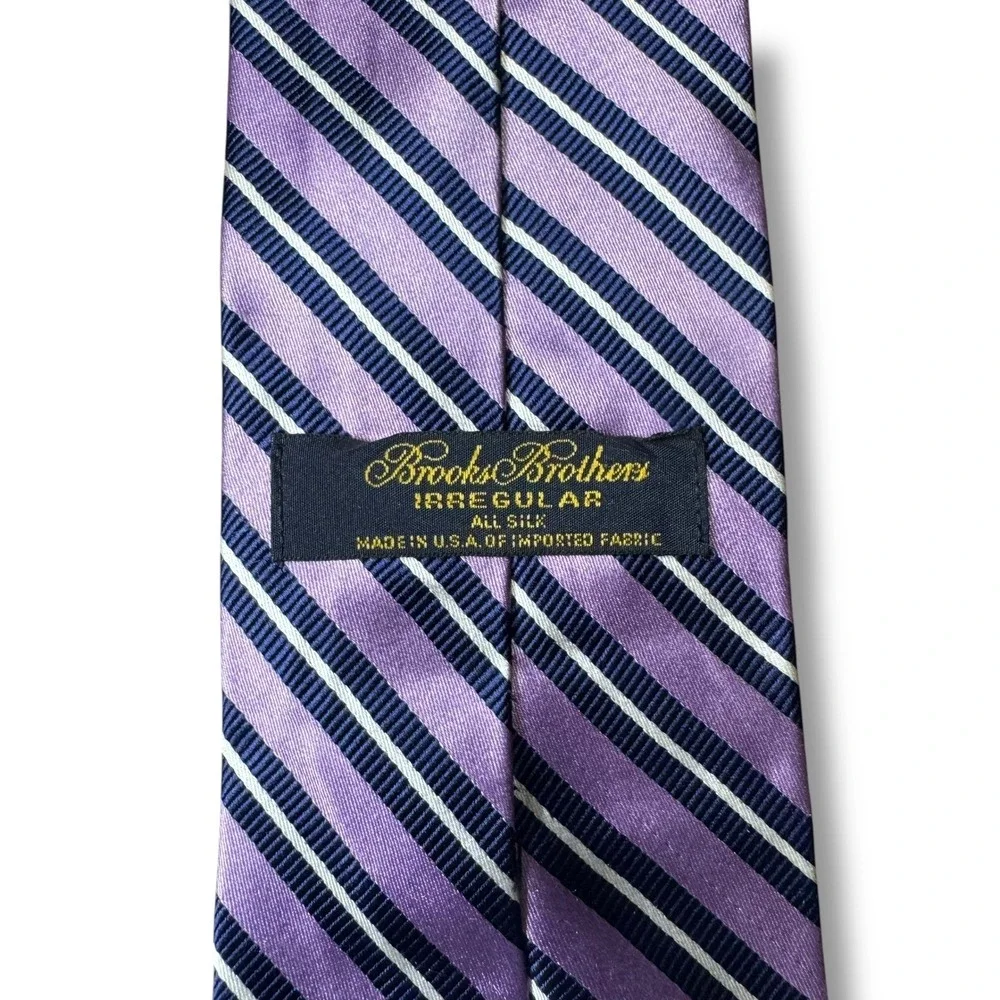 Brooks Brothers Silk Repp Stripe‎ Tie Purple Navy Classic Menswear Business